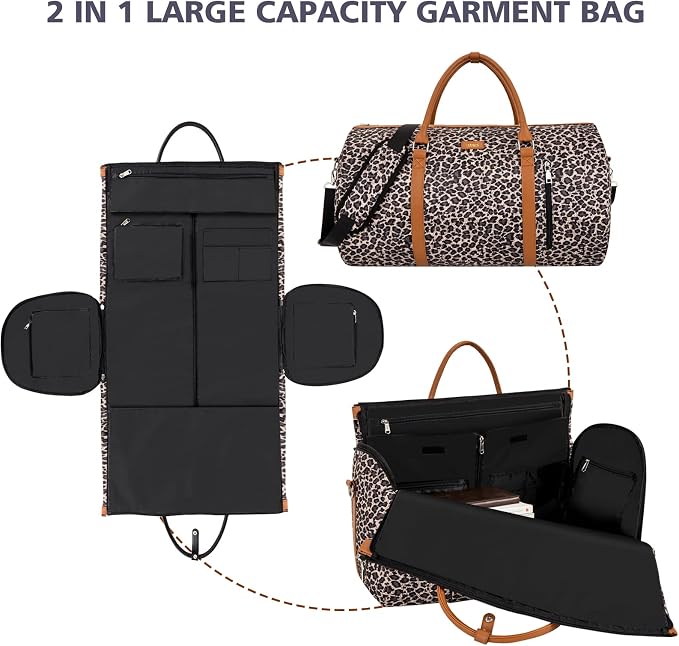 Garment Bag for Travel Convertible Carry On Garment Bag Large Travel Duffel Bags for Women 2 in 1 Hanging Suitcase Suit Travel Bags for Women & Men 3pcs Set - Image 2
