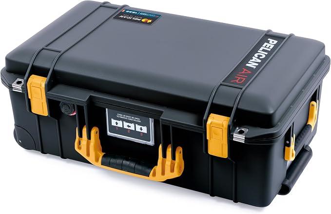 Black Pelican Air 1535 Carry-on Case - with TrekPak Divider System & Mesh Lid Organizer - Yellow Handles & Latches. - Image 3