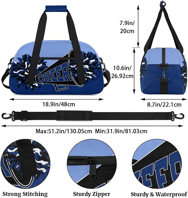 Cheerleading Dance Bag for Women Cheer Team Sport Gym Makeup Cosmetic Bag 2 Pcs Set - Image 3