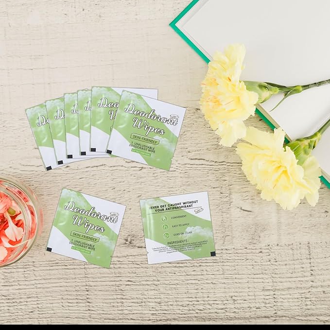 100 Pcs Deodorant Wipes Individually Wrapped Mini Deodorant Travel Size Wet Armpit Wipes Travel Deodorants Bulk for Women Men Homeless Personal Cleansing Wipe Butt Hands Face Underarm Sports(Cucumber)