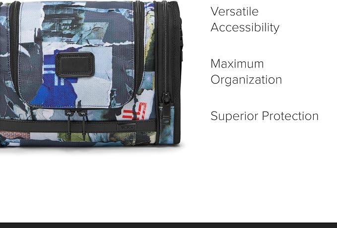 TUMI - Alpha Hanging Travel Kit - Toiletries and Cosmetics Organizer - Travel Essentials Bag with Hooks & Pockets - Wheatpaste Print - Image 4