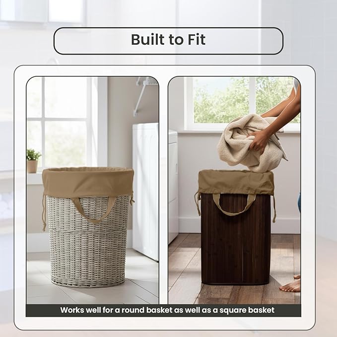 LFH Home Cotton Rich Canvas Large Laundry Bag with Handle, Heavy Duty Drawstring Closure Washable Laundry Bags, School Travel, Home, Hotel, College Dorm, Organizer Sack, Toys Clothes 28x40-Beige - Image 7