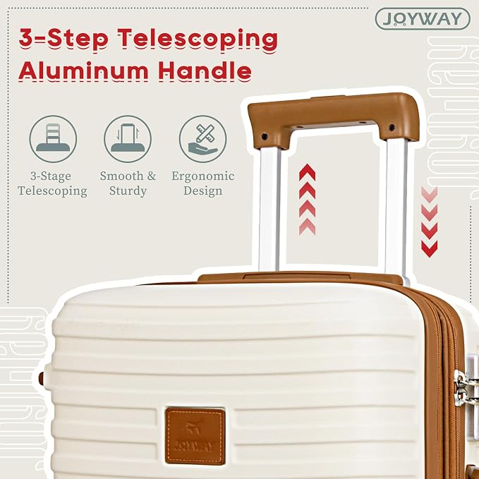 Joyway Expandable Luggage Sets 5 Piece, Hard Case Suitcase Set with Spinner Wheels, Hardshell Lightweight Travel Luggage with TSA Lock - Image 5