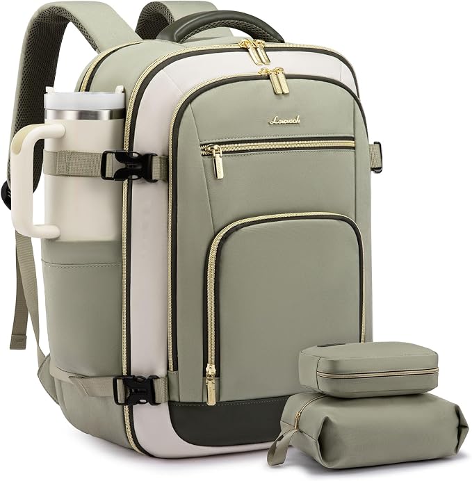 LOVEVOOK Carry On Travel Backpack For Women Flight Approved, 40L Large Personal Item Backpack Travel Bag for Airplanes, Business 17 Inch Laptop Backpack, Weekender Overnight Daypack, With 2 Cubes by LOVEVOOK