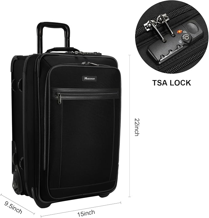 Modoker Rolling Garment Bag with Wheels Luggage for Suits with Wheels Wheeled Garment Bag for Travel 2 in 1 Rolling Duffel Bag, Black - Image 6