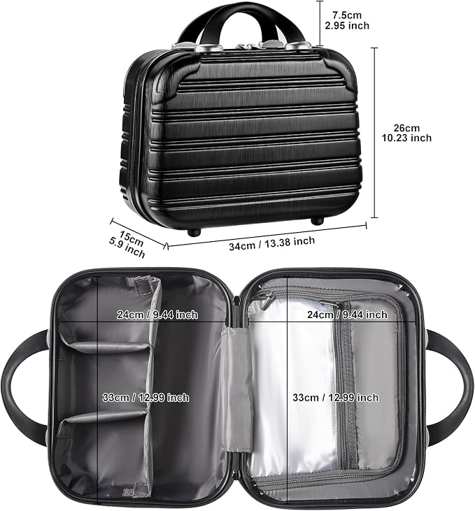 14-Inch Makeup Train Case Hardshell PC+ABS Travel Cosmetic Organizer, Makeup Storage Box for Toiletry Durable Portable Gifts for Women. - Image 5