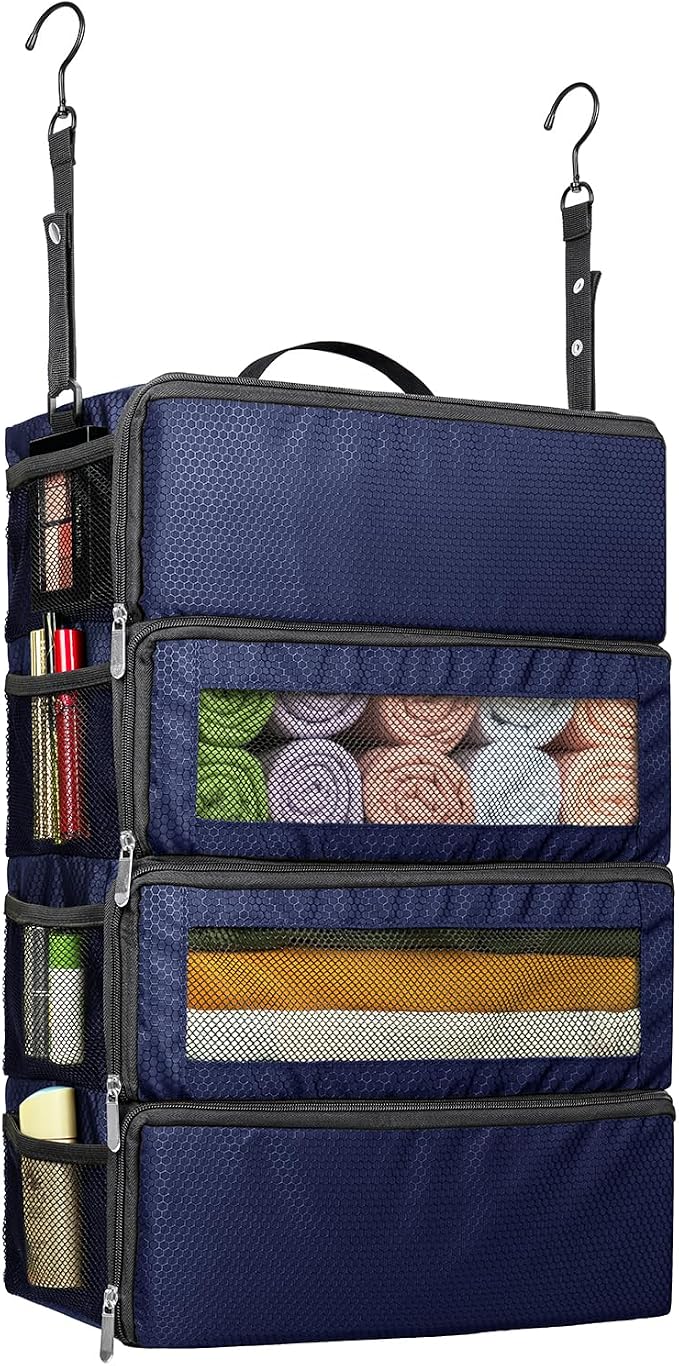 Suitcase Organizer, Travel Luggage Organizer Hanging Shelves Packing Cube Closet/Collapsible Portable Travel Organizer for Carry-on by Vokelater