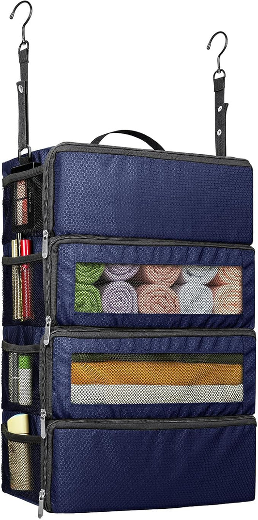 Suitcase Organizer, Travel Luggage Organizer Hanging Shelves Packing Cube Closet/Collapsible Portable Travel Organizer for Carry-on by Vokelater