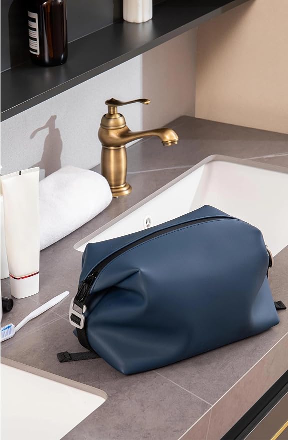 6"x 9.84" 4.5L Large Silicone Toiletry Bag,Waterproof Leakproof Foldable Travel Organizer,Dopp Kit Alternative for Men & Women,Navy Blue - Image 7