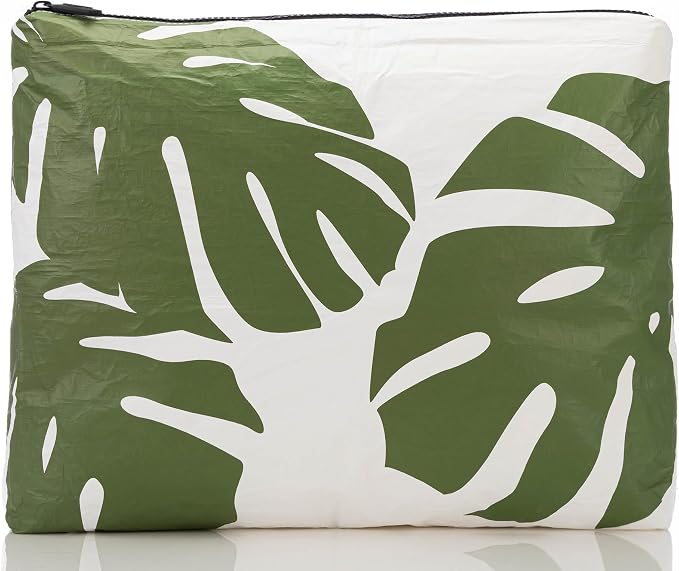 ALOHA Collection Max Pouch - Max Monstera in Seaweed by ALOHACollection
