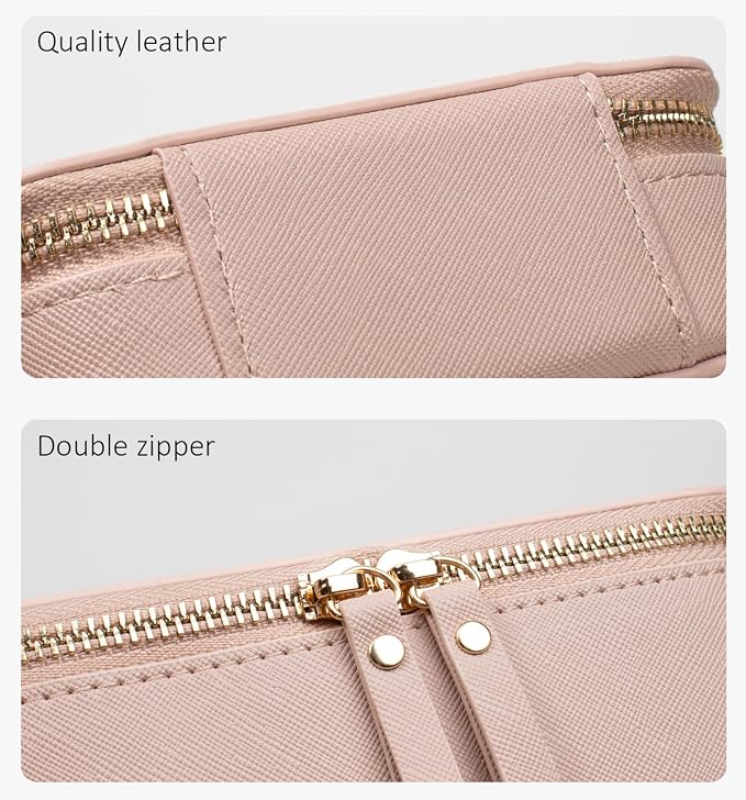 LETGO 2 Pack Clear Travel Toiletry Bag for Women, Large & Mini Waterproof PU TSA Approved Cosmetic Pouches,Portable Beach Vacation Makeup Organizer Set,See Through Skincare Sunscreen Bags for Women - Image 6