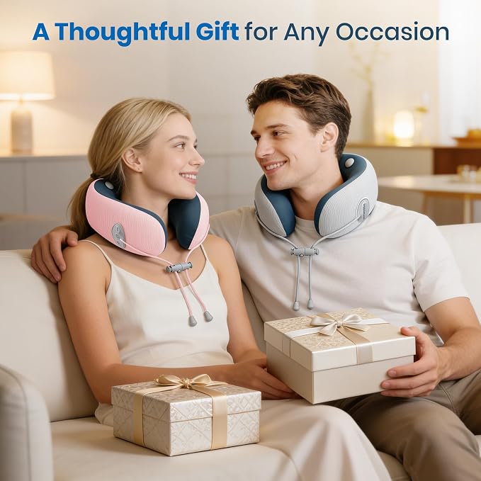 Medicane Neck Travel Pillow with Massage, Neck Pillows with Heat & Gentle Vibration Massage with Ergonomic Foam, Perfect for Airplane, Car, Office, Home, Pain Relief,Sleeping,Traveling,Long Flight - Image 7