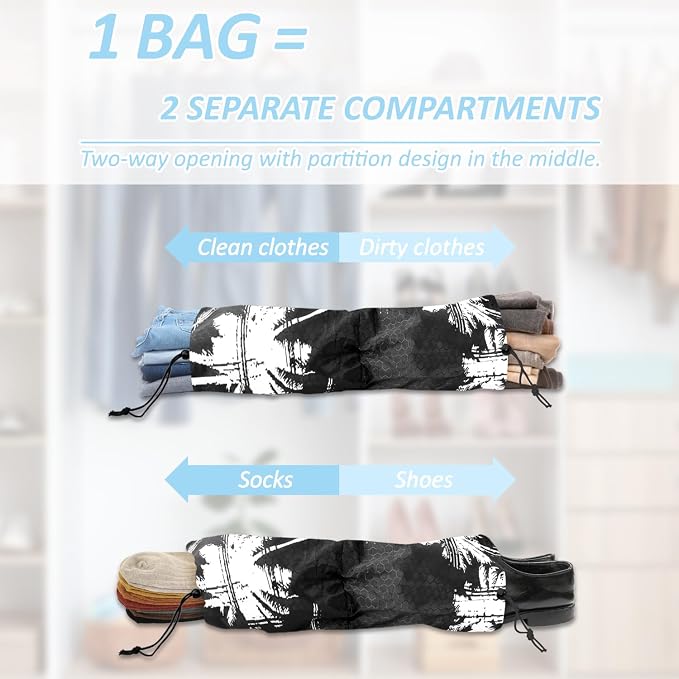 Tropical Palm Tree Travel Packing Cubes Set (7 Piece) | Ultra-Lightweight, Travel Organizers with Quick-Access Pockets, Cruise & Vacation Essentials for Carry-Ons, Black - Image 6