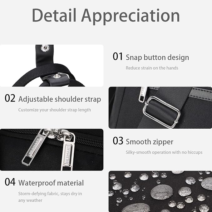 Waterproof Foldable Garment Bags for Travel, 51" Large Travel Hanging Bags for Clothes, Carry on Suit Bag with Strap for Men Women, Wrinkle Free Luggage Suit Cover for Business Trips(Brown) - Image 6