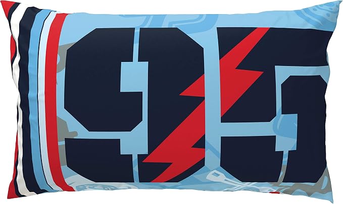 Jay Franco Kids Sheet Set with Fitted, Flat Sheets & Pillow Cover - Ultra-Soft Bedding with Pillowcase for Room Decor, Blue - Cars, 4 Piece Full - Image 3