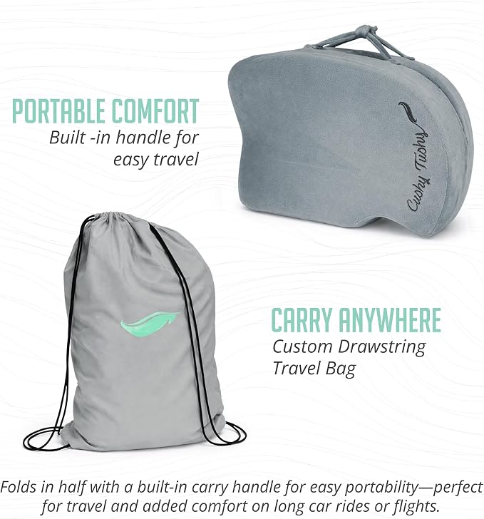 Cushy Tushy Premium Foldable Travel Seat Cushion - for Relief of Lower Back, Sciatic, Butt and Tailbone Pain - for Home & Office Use, Perfect for Travel or Driving - Coccyx Seat Cushion - Image 8