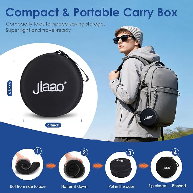 jiaao Travel Pillow Memory Foam Neck Pillow for Airplanes with Adjustable Neck Support, Includes Eye Mask, Earplugs & Storage Bag - Perfect for Flights, Road Trips, and Trains - Image 6