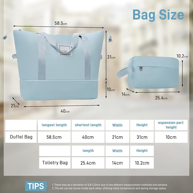 6 Pcs ABS Hardshell Luggage Sets Spinner Wheel Suitcase Lock Suitcases Light Blue - Image 5
