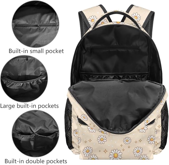 Girls Capybara Backpack Set 4-Piece and Lunch Box, Pencil Case – Cute Lightweight School Bag for Kids Ages 5-12, Kindergarten Elementary Pockets Back to School Bookbag with Front Zip - Image 3