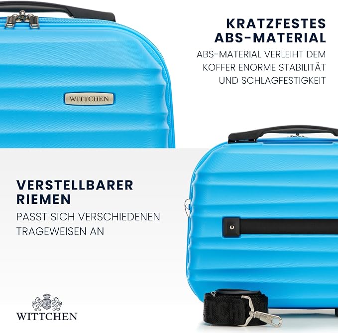 WITTCHEN Groove Line Toiletry Bag, Blue, Small (15 L, 30x34x16 cm), Toiletry bag - Image 3