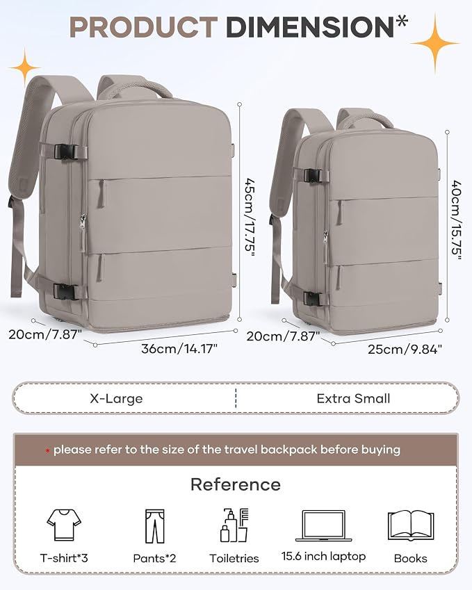 Large Travel Backpack - Carry On Flight Approved Mochila De Viaje - 18x14x8 Inches - Personal Item Travel Bag for Men & Women - Image 3