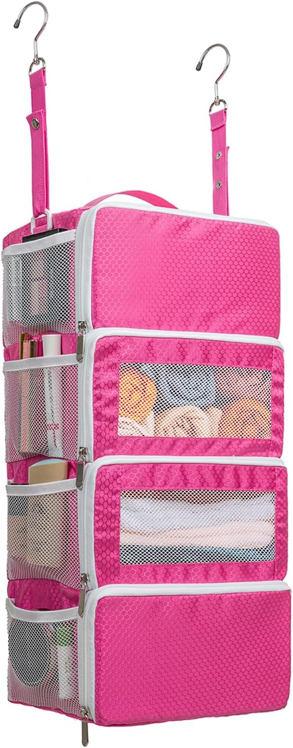 Suitcase Organizer, Travel Luggage Organizer Hanging Shelves Packing Cube Closet/Collapsible Portable Travel Organizer for Carry-on by Vokelater