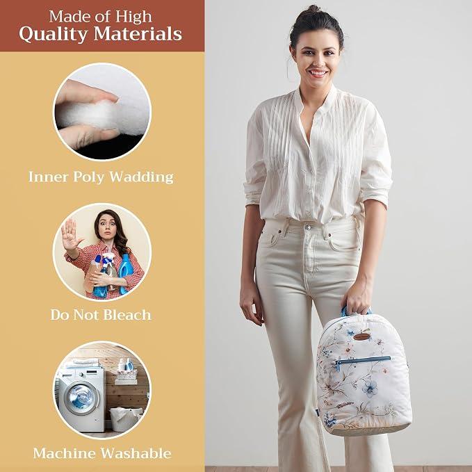 Maison d' Hermine Backpack for Women Men Cotton Shoulder Multipurpose Rucksack with Small Pouch Lightweight Multi Pocket Bag for Travel Work Beach Perfect for Spring Summer (Ice Florals) - Image 3