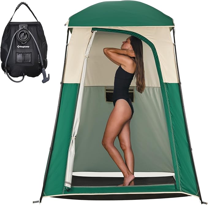KingCamp Shower Tent, Portable Privacy Tent Outdoor Camping 1/2 Room Toilet Tents with Shower Bag & Dressing Room for Beach, Camping & Hiking by KingCamp