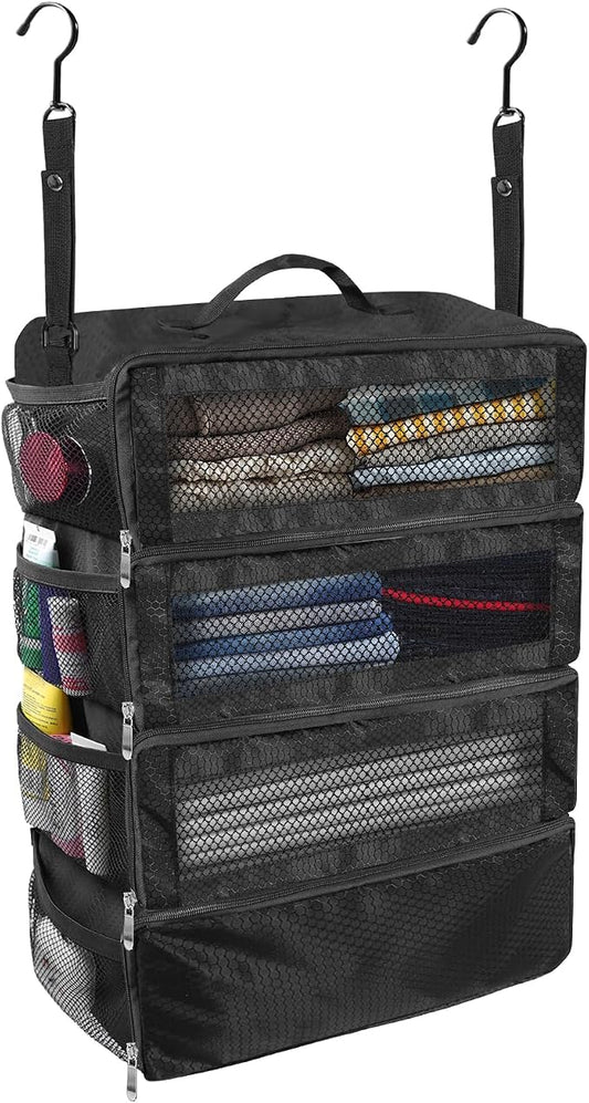 Olosar Suitcase Organizer, Travel Luggage Organizer Portable Hanging Travel Shelves Collapsible Hanging Packing Cubes for Carry on Suitcase by Unknown