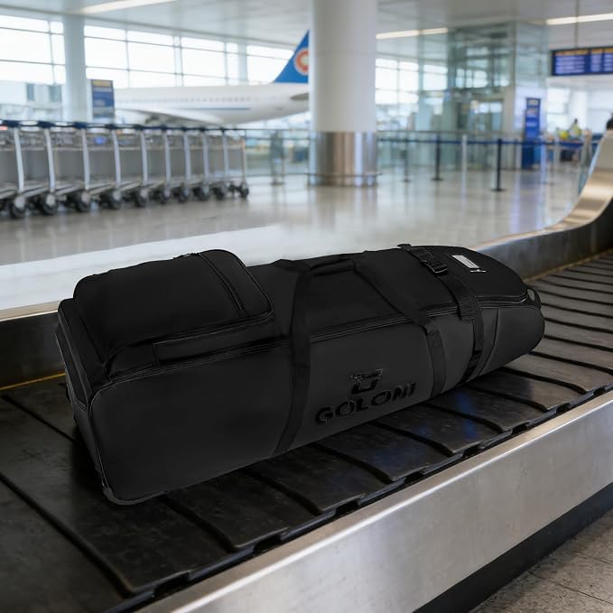 Goloni Golf Travel Bag with Wheels, Airline Golf Travel Case, Padded Rolling Golf Bag with Shoe Compartment - Image 8