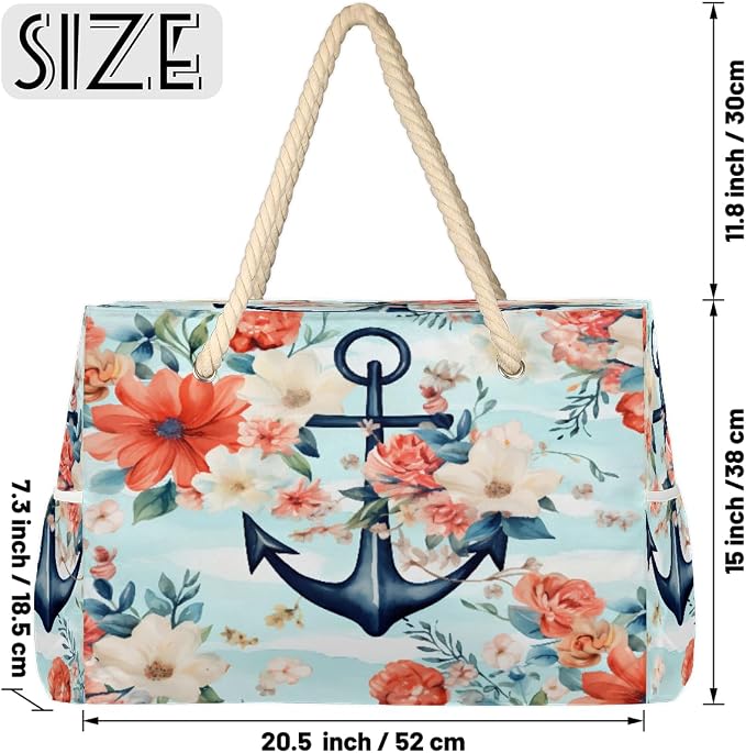 Large Beach Bag with Zipper Beach Bags for Women Water Resistant Swim Pool Bag - Image 3