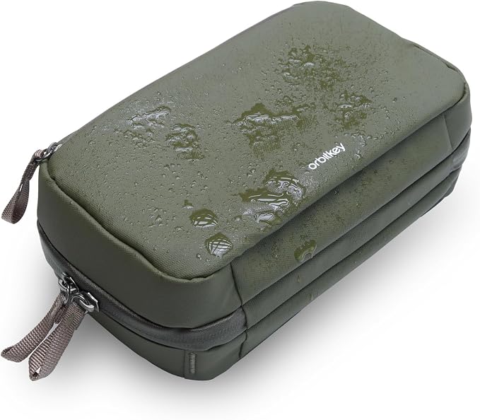 Orbitkey 2-in-1 Tech Accessory Pouch with Detachable Slim Sleeve – Travel Electronics Organizer for Cables, Chargers, Earbuds, Power Bank – Compact Gadget Bag & Portable Tech Storage Case (Olive) - Image 4