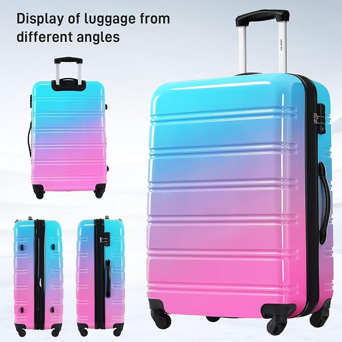 Merax Luggage Sets 3 Piece, Hardside Suitcase with Spinner Wheels,20+24+28 | Lightweight Gradient Color Suitcase with Carry on Luggage, Expandable Convenient Travel,Blue and Red - Image 7
