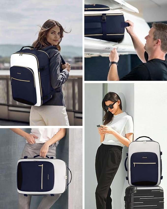 LOVEVOOK Large Travel Backpack for Women & Men, 40L Carry on Backpack for Airplanes, TSA Personal Item Travel Bag fits 17" Laptop, Waterproof Weekender Essentials Airline Approved with 3 Packing Cubes - Image 6