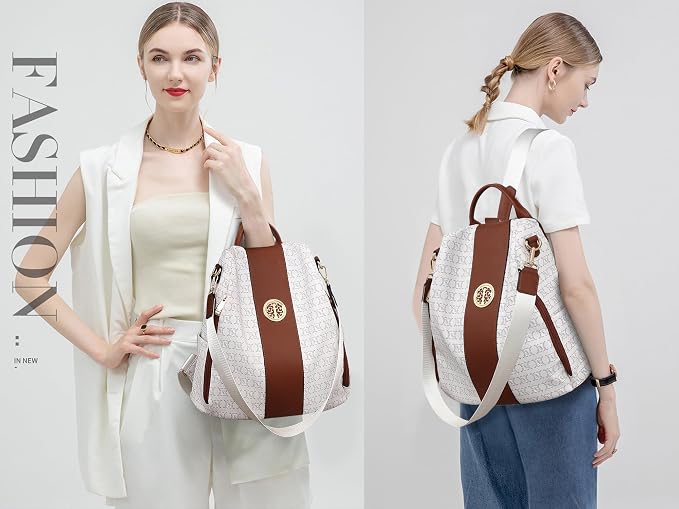 Women Fashion Backpack Purse Multi Pockets Anti-Theft Rucksack Travel Shoulder Bag Handbag - Image 2