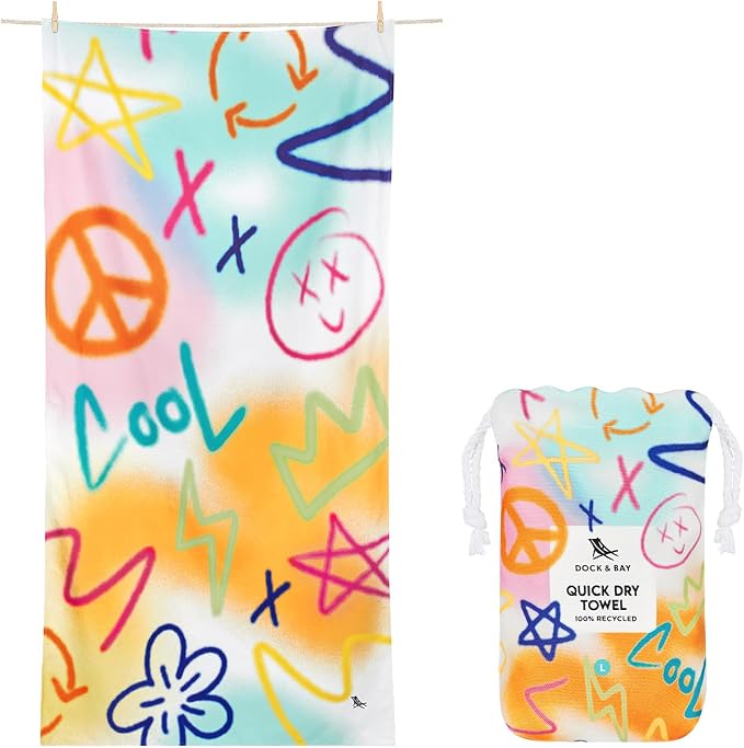 Dock & Bay Quick Drying Towel - for Sports & Gym - Compact, Lightweight - 100% Recycled - Includes Bag - Sand to Streets, Medium (130x70cm, 51x27) by DockBay