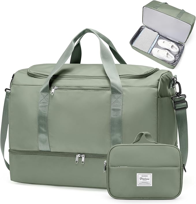 Extra Large Travel Duffel Bag, Carry-On Weekender Bags for Women Travel | Overnight Weekend Bag with Shoes Compartment for Travel Business Trips Sport Hospital, Toiletry Bag Included by SYCNB