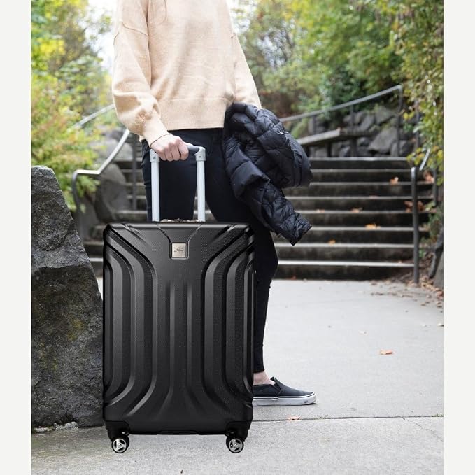 Skyway Nimbus 4.0 Expandable, Durable Hardside, 4 Wheel Spinner, Lightweight Suitcase, Unisex, Stylish, Shiny Silver, 3-Piece Luggage Set, (20, 24" & 28") - Image 8