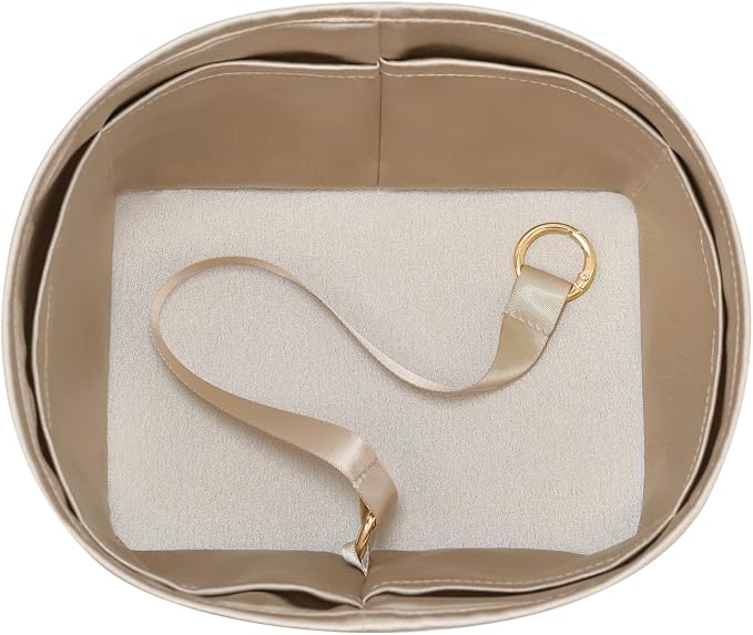Fits for Picotin 18 Bag Insert, Premium Silk Purse Organizer Insert, Smooth Touch & Lightweight， Luxury Handbag Organizer with Gift Box Fits For Hermes(PC18,Champagne/Etoupe Grey) - Image 9