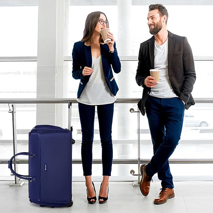 Modoker Rolling Garment Bags, 25in Large Garment Duffle Bag with Wheels, 3 in 1 Garment Suit Luggage Bag, Not Standard Carry-On Size for Women Men Business Travel Weekender, Blue - Image 6