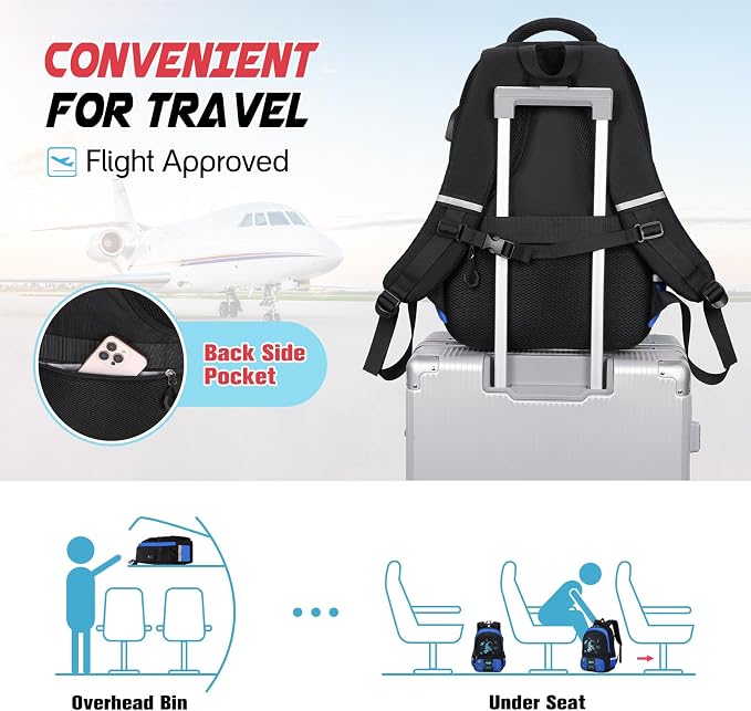 Bevalsa Backpack for School Boys, Cool Luminous Gamer Boys Schoolbag with Sling Bag,Lunch Box & Pencil Case for Kids Children Teens Elementary Middle School(Blue Astronaut Backpack with Shoulder Bag) - Image 5