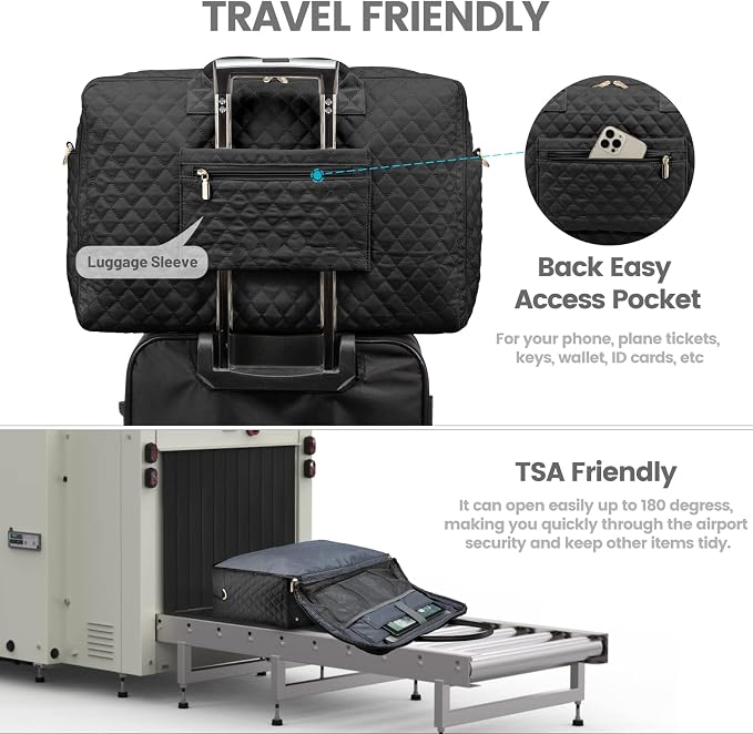 LOVEVOOK Travel Duffle Bag - Women's Weekender Carry On Overnight Laptop & Gym Bag With Toiletry/Shoe Pocket, Hospital Labor Bag - Image 4