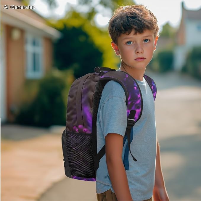 Cool Spider Backpack for Boys with Lunch Box Cool Teens Bookbag for Kids 4 in 1 School Bag Set for Boys 6-11 Large Capacity School Bookbag for Elementary Kindergarten Students Book Bag - Image 3