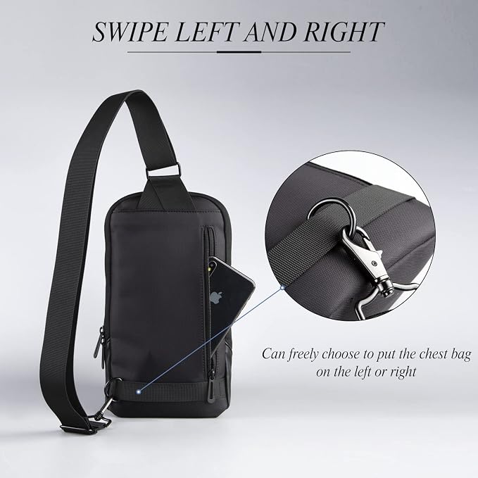 Kingsons Small Crossbody Bag Sling Bag for Men Women Waterproof Chest Pack with Anti Theft Pocket, Casual Daily Daypack Shoulder Bag for Running Travel Cycling Hiking - Image 4