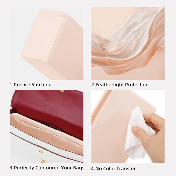 DGAZ Silk Purse Organizer Insert for Lady-Dior Bag(Rose dragee,S) | Soft and Lightweight,Perfect Fit,Multi-pocket Storage,Bag Protector,Luxury Bag Care,Handmade,for Smooth Bag Organizer - Image 3