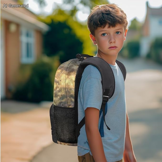 Cute Tiger Backpack for Kids Boys Backpack with Lunch Box Water Bottle Pouch and Big Pencil Case Pouch 4PCS Set Bookbag with Compartments 17 inch Study School Bag Kids Back to School Gifts - Image 3