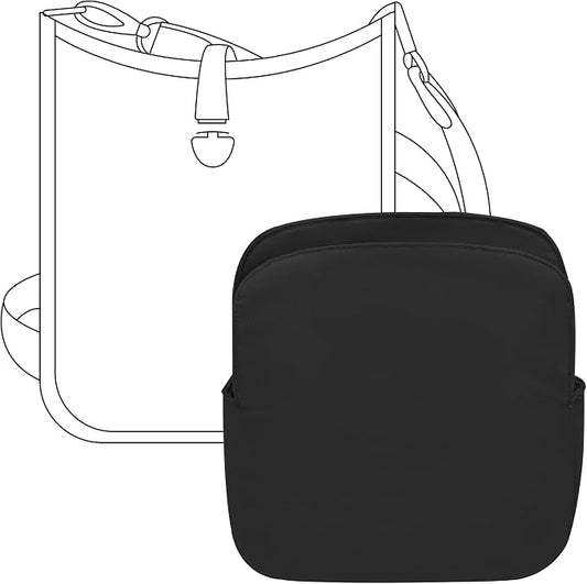 Purse Organizer Insert for HERMES Evelyne 16 Handbag,Custom Fit Inside Premium Matte Black Light weight Water Resistant Tote Bag Insert Accessories by FANJIProject
