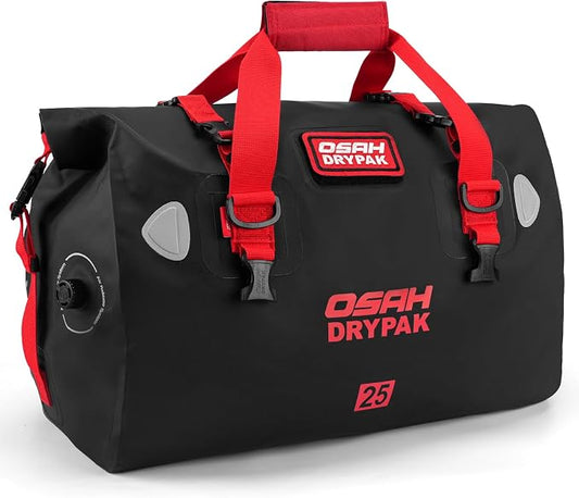 OSAH DRYPAK Waterproof Duffel Bag - Motorcycle Dry Bag Tail Bag with Large Storage Space, Waterproof Luggage Duffle Bags with Outer Mesh Zipper Pocket for Camping, Kayaking, Fishing & Traveling by OSAHDRYPAK