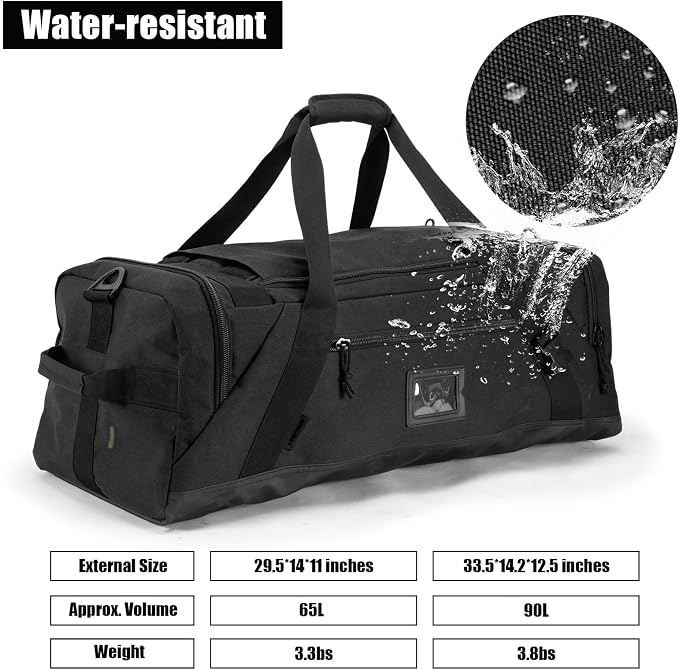 65L Large Duffle Bag | Gym Bags For Men, Weekend Bag For Women, Travel Backpack Carry On, Sports Duffel Bag - Image 3