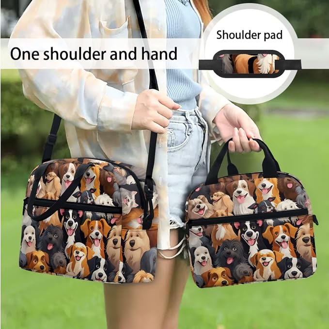 Adorable Dog Backpack for School，4Piece Cartoon Dog Face Print Schoolbag with Lunch Box and Pencil Case，Water Bottle Carrier Bag,Large Capacity 17Inch Child Backpack for Boys Girls - Image 5